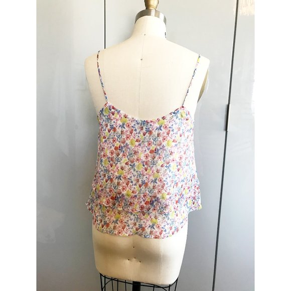 Lightweight Floral Print Tiered Chiffon Tank - XS - Picture 7 of 7